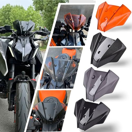 Midimttop Motorrad Windschutzscheibe Windabweiser Fliegengitter Für K&T&M Duke 125 Duke 250 Duke 390 DUKE390 2024 2025 Motor Windschutzscheibe Schutz (Schwarzer Rauch)