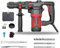 hzexun 1200W SDS-Plus Bohrhammer,4 Funktionen 6 Geschwindigkeiten,4500BPM/0-1050U/Min, Anti-Vibrationsgriff,Sicherheitskupplung,Schlagbohrschrauber für den Heimgebrauch und Professionelle Bauarbeiten