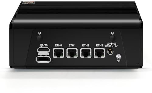 SJRC Mini PC AMD Ryzen 7 7840HS, 4 x 2.5GbE i226-V LAN, DDR5 Micro PC Triple 4K Display, USB4 40Gbps, 3 x USB 3.0, for Home Office, Firewall, Server, Barebone No RAM/SSD/System