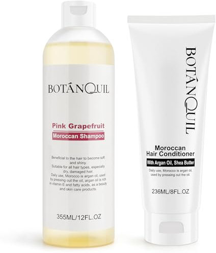 Shampoo und Conditioner Set, BOTÁNQUIL Professionelle Haarpflege Spülung Ohne Silikone Sulfate, Haarshampoo mit Arganöl Starke Reparatur für Strapaziertes Dauerwellen, Färbung Haar, Damen Herren