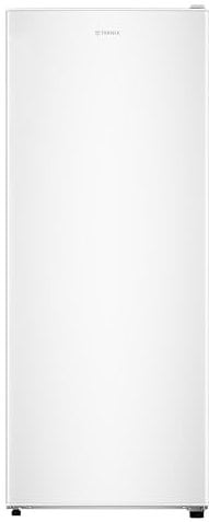 Teknix TSFG1385W Upright Tall Freezer - Freestanding with 170L Capacity - Low Frost - Suitable for Garages - Reversible Door - 5 Large Drawers - White, H138.0 x W55.0 x D57.0 (cm)