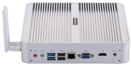ANDAQI Fanless Mini PC, Desktop Computer, HTPC, Kodi Box, Windows 11 or Linux Ubuntu, Core I5 1335U, BM07, VGA, HDMI, 2 x USB3.0, 6 x USB2.0, LAN, 16G RAM, 512G SSD