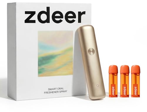 ZDEER Electric Breath Spray, Probiotic Mouth Spray for Bad Breath & Dry Mouth, Rechargeable Micro-Mist Oral Spray with 3 Flavor Cartridges, Alcohol-Free, Travel Size Ideal for Dating Office Daily Use