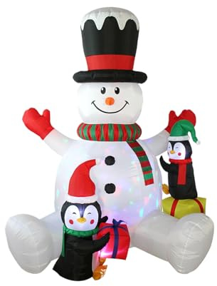 Aufblasbare Weihnachtsdekoration – 210 cm Beleuchtung Dekoration – aufblasbare Weihnachtsdekorationen für Garten, für Familie Freunde Party im Freien Urlaub Rasen Garten