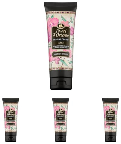 TESORI D'ORIENTE Cremedusche 'Imperial Orchid' 250 ml, aromatisches Duschgel mit kaiserlicher Orchidee, Wellness-Rituale für Körper & Sinne (Packung mit 4)