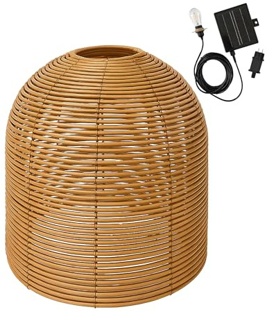 Solar-Hängeleuchte HANG BOHEME SOLAR aus Polyrattan mit Hybridkabel, Netz- und Solarkabel, 5 m Länge