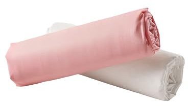 VERTBAUDET Lot De 2 Draps-Housses Enfant en Coton Recyclé Rose pâle 90X190