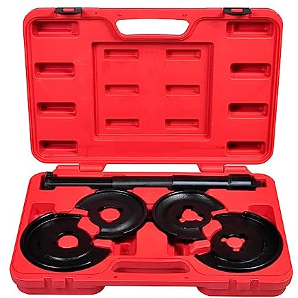 Lot de 5 compresseurs de ressorts pour Mercedes avec compresseur à ressorts télescopique et fonction bras antidérapant, kit d'outils comprenant deux plaques pour bras de suspension et suspension