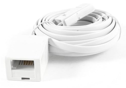 GXAHSOL UK BT Standard Telephone Extension Cable, 5m White Phone Line Cord, Male to Female Extender for Landline, Fax, Modem, Reduces Signal Loss, Home Office Compatible