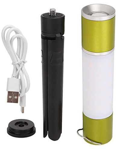 Lylithuif Linterna para Acampar Multifuncional Recargable por USB 6 Modos de luz Luz Nocturna para Exteriores Alto Brillo Portátil Durable para Acampar Senderismo Aleación de Aluminio (Verde)