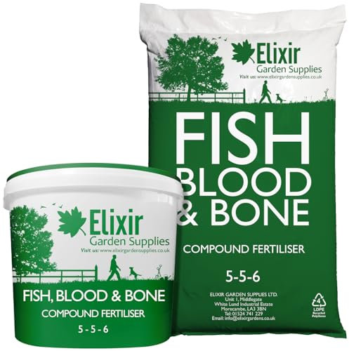 Elixir Gardens Fish, Blood and Bone Organic-Based Fertiliser | 5kg Bucket | Treats over 70sqm