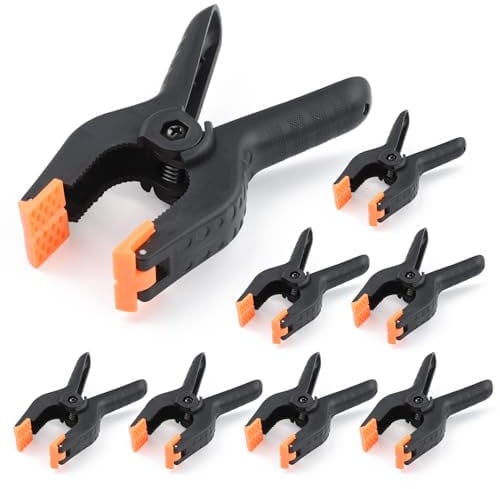 UTEBIT 4.5 Pollici Morsetti a Molla 8PCS Morsetto Falegname Nylon Clamp per Impieghi Gravosi Morsetti Fondale Grande Plastica Resistente per Sfondo Fotografico, Mussola di Fondo, Tela, Carta