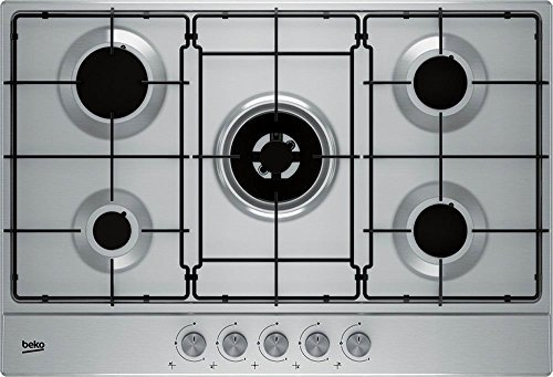 Piano cottura 5 Fuochi incasso a gas 1 Wok L 75 cm inox HIAW 75224 SX