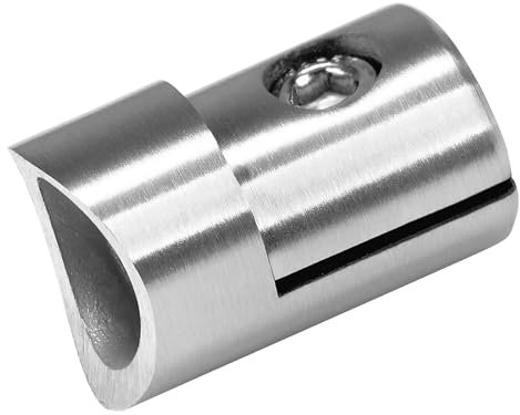 PRIOstahl Blechhalter Klemmhalter Lochblechhalter x 1 Stück Anschluss: Ø 33,7 mm Plattenhalter Klemmen Halterung für Edelstahlrohre Bleche Geländer Treppengeländer Balkongeländer aus Edelstahl V2A