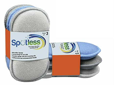 Antibacteriano de Microfibra de Cocina de Almohadillas de Fregar de Doble Cara esponjas rascadoras no Olor Cepillo de Plato Antiadherente, Ideal para Estufas, Lote de 6