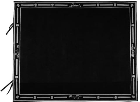 Ludwig Rutschfeste Trommelmatte mit Script Logo, Schwarz