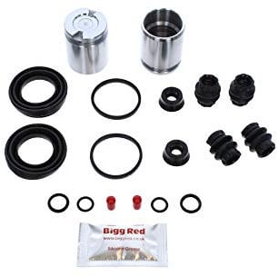 Bigg Red - Rear Brake Caliper Repair Seal Kit & Pistons 41MM - Compatible with Octavia, Eos, A4 B7, S3, Caddy, Golf 4wd, A3 3.2, Caddy, etc…