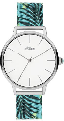 s.Oliver Damen Analog Quarz Uhr mit Edelstahl Armband SO-3978-MQ