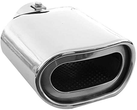Universell Auspuffblende Oval Endrohr Edelstahl Auto Endrohrblenden Auspuffendrohr Auspuffrohr Tuning Schalldampf Blende Sport Rund Chrom Auspuffspitzen