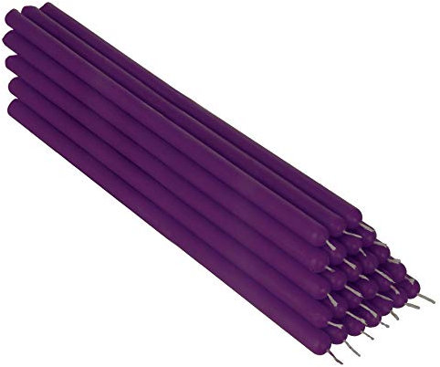 NKlaus 25x cera d'api viola 26cm candele da tavolo senza fuliggine candele rituali fatte a mano candele a goccia 36337