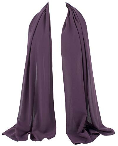 ZAKIRA Scialle in Raso e Chiffon Trasparente da Donna (Viola)