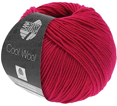 LANA GROSSA Cool Wool Uni | Extrafeine Merinowolle waschmaschinenfest und filzfrei | Handstrickgarn aus 100% Schurwolle (Merino extrafein) | 50g Wolle zum Stricken & Häkeln | 160m Garn FB 2067