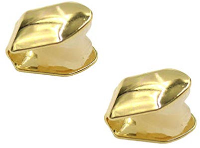 HEALLILY 2 Stück Hip Hop Zähne Golden Zahn Kappen Punk Schmuck Musikfestival Karneval Party Zahnschmuck Kostüm Mund Zähne Zubehör Zahndekoration