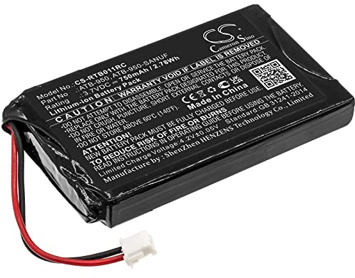 TECHTEK Battery 750mAh compatible with [RTI] T1, T1-B, T1B, T2, T2+, TheaterTouch replaces 40-210154-17, ATB-950, ATB-950-SANUF FBA