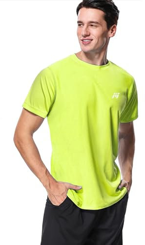 MeetHoo Herren Up2st Rash Guard Shirt, Fluoreszierendesgelb, M EU