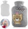 Wärmflasche Kinder,Wärmflasche mit Bezug,Wärmflasche für den Hand Fuß Körper Warmhalten,Bettflasche mit Bezug,Warmwassersack,Abnehmbare und waschbare Wärmflasche,Best Weihnachten & Wintergeschenke