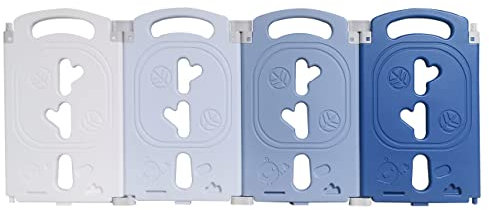 YOLEO Laufstall Baby faltbar 4 Paneele, Laufgitter Baby, Laufstall aus Kunststoff, Blau