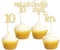 Gyufise 24Pcs Gold Glitter 10th Birthday Cupcake Toppers Double Digits Cupcake Toppers Hello 10 Ten Cupcake Picks for 10th Birthday Party Cake Decorations Supplies
