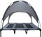 Deuline Hundeliege mit Dach erhöhtes Hundebett Garten Outdoor Haustierliege XL-122x91x23/114cm GRAU 520084
