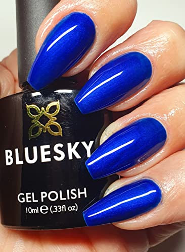 Bluesky Gel Nail Polish BLUE CHRISTMAS BRIGHT METALLIC COBALT BLUE XMAS2104 CHRISTMAS Color 2021, 10 ml (Requires Drying Under UV LED Lamp)