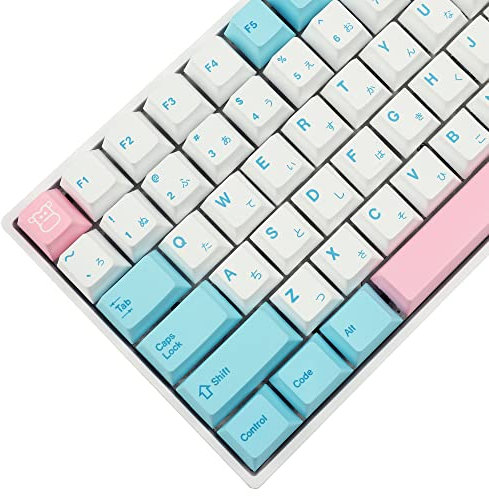 144 Keys Botanical Cherry Profile PBT Dye Sub Keycaps for MX Mechanical Keyboard GMMK Filco Ducky 104 TKL GK61 KBD75 96 GK64 68 (140 Key Milk Cover)