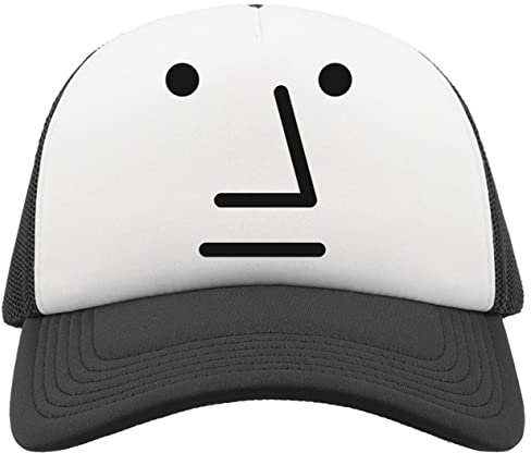 Unbekannt Wojak Face Meme Styled NPC Atmungsaktive Unisex-Half-Mesh-Cap-Hut-Baseballmütze Sport Active Schwarz One Size