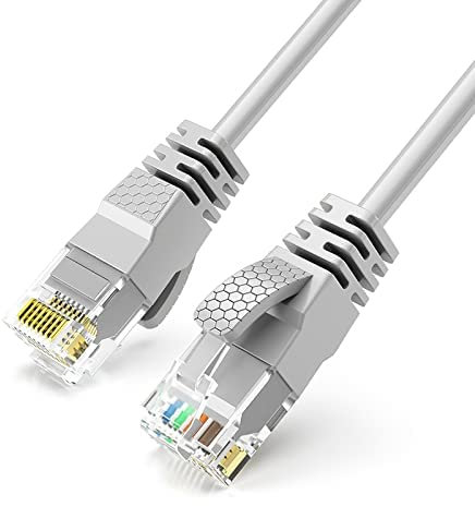 Reulin Ultra-Mince, Câble Ethernet Fil LAN Internet Haut Débit Cat6, Ethernet Cable 1GHz Gigabit RJ45 Responsable Réseau Cordon de Raccordement (8M, Gris)