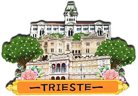 Orlybar Kühlschrankmagnet Trieste Italien, 3D-Klassiker, Holz-Kühlschrankmagnete, Wahrzeichen, handgefertigt, Handwerk, Reisen, Souvenir, Geschenk, Sammlung, Dekoration -721