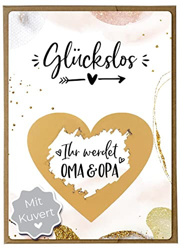 Joli Coon Rubbelkarte Ihr werdet Oma und Opa mit Kuvert - Ihr werdet Großeltern - Schwangerschaft verkünden Oma Opa