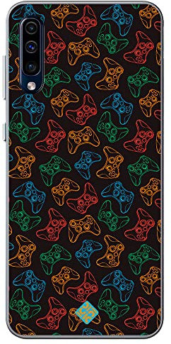 Movilshop Étui pour [Samsung Galaxy A50] Dessin Gamers [ Manettes Xbox ] en silicone souple Transparent Coque Case Cover Gel pour Smartphone.