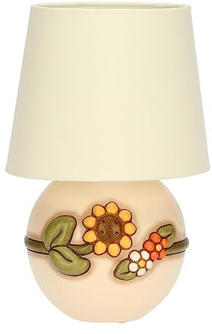 THUN, Tischlampe, Dekoration mit Sonnenblume aus Keramik, handdekoriert, kleine Ausführung, Country-Linie, 15 x 16,5 cm h