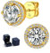 MomentWish Ohrringe Gold 585, 2 Karat/6,5 mm Moissanite Ohrstecker Gold Damen mit Stein Diamant Geschenke für Frauen Mama Ehefrau-Halo