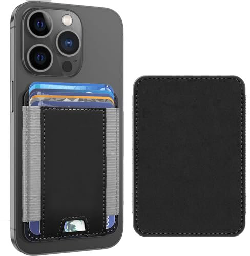 XIXKOLYU Magnetic Card Wallet Holder for Apple Magsafe, Magnetic Card Holder Magsafe for iPhone 12/13/14 Magsafe Wallet, Mag-Safe Leather Wallet, Fit 6 Cards