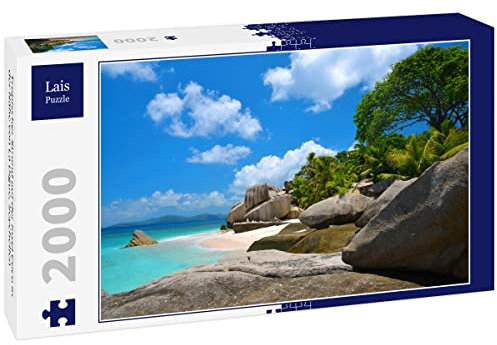 Lais Puzzle Tropischer Strand auf der Insel Coco in der Nähe von La Digue, Seychellen 2000 Teile