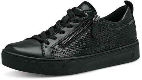 Tamaris COMFORT Damen Sneaker flach mit Reißverschluss Freizeit, Schwarz (Black Uni Nap), 37 EU
