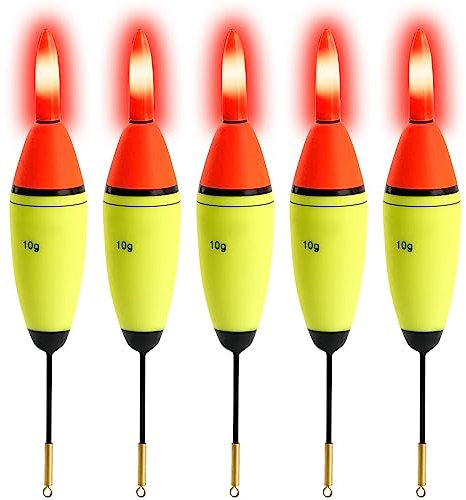 THKFISH 5 Stück Eva Angelposen Angeln Schwimmt Set Knicklicht Angeln Posen Leuchtende Knicklicht Posen Kit 30G 5PCS…