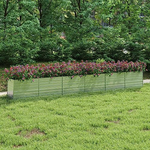 Hochbeet für den Garten, 600 x 80 x 77 cm, verzinkter Stahl, silberfarben, Artikelfarbe: Silber
