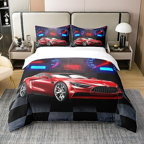 100% Baumwolle Rennen Auto Bettwäsche Set 135x200 Geschwindigkeitsmesser Sport Auto Bettbezug Extreme Sport Spiele Tröster Cover Set Teen Auto Gamer Theme Zimmer Dekor Rennfahrzeug Gaming Quilt Cover