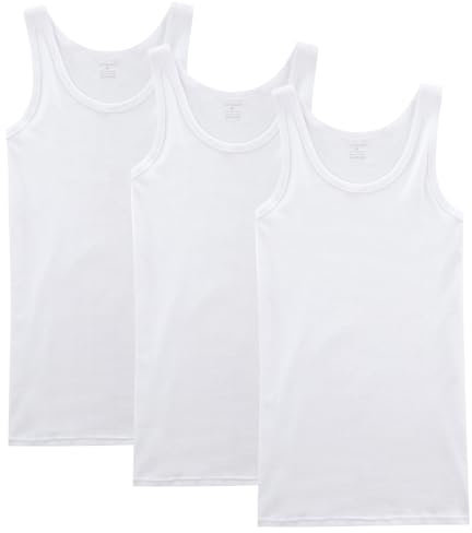 NUOZA Camiseta de Tirantes para Hombre Pack de 3 de Algodón 100% Interior-Blanco,L