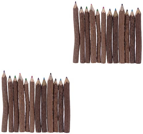 MAGICLULU 24 Stk Ast Buntstifte Für Künstler Holzstifte Bauarbeiter Bleistifte Schweißer Bleistift Klempner Bleistift Baustift Äste Holzzweig Zweige Zweig Buntstifte Natürlich Rinde Hölzern
